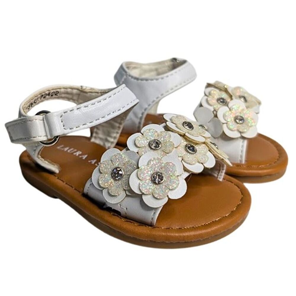 Laura Ashley White Flower Toddler Sandals – Baby Size 2